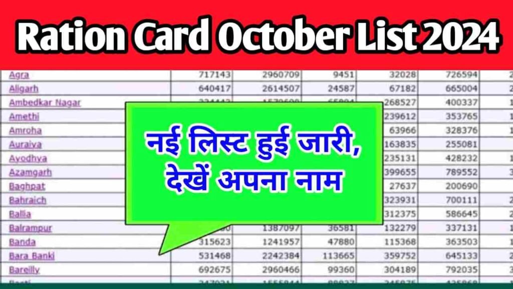 Ration Card October List 2024