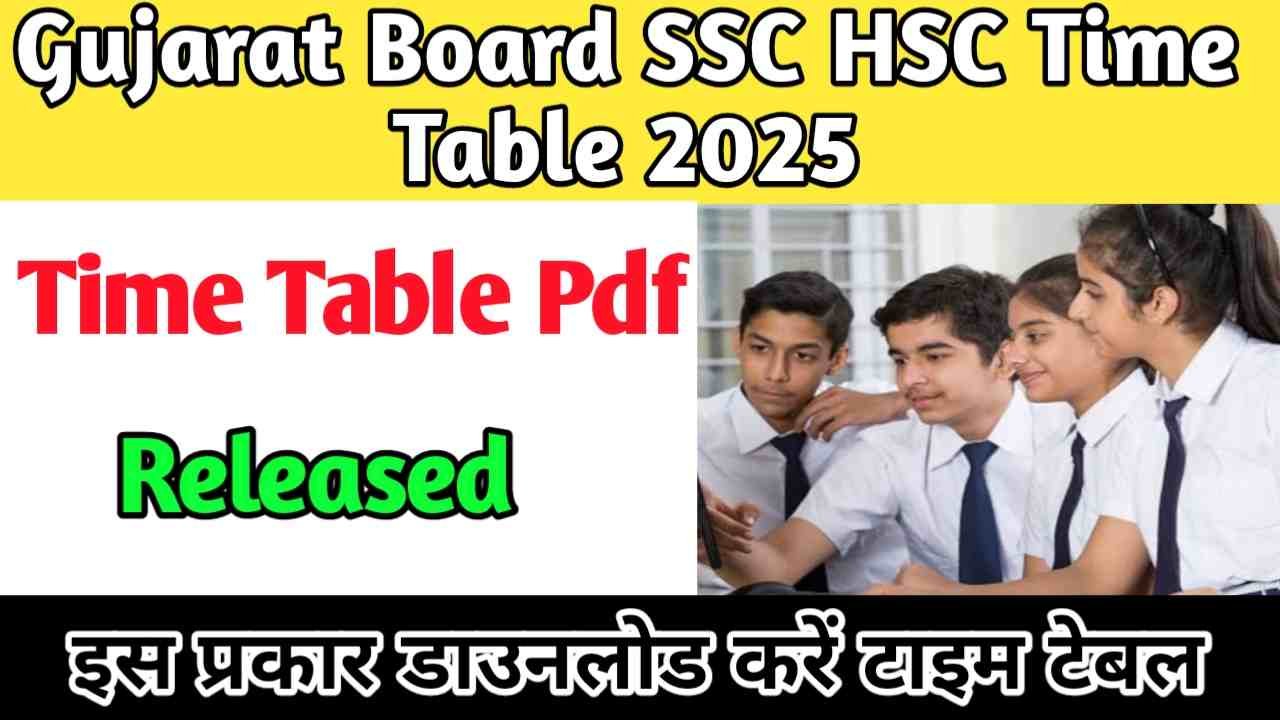 Gujarat Board SSC HSC Time Table 2025